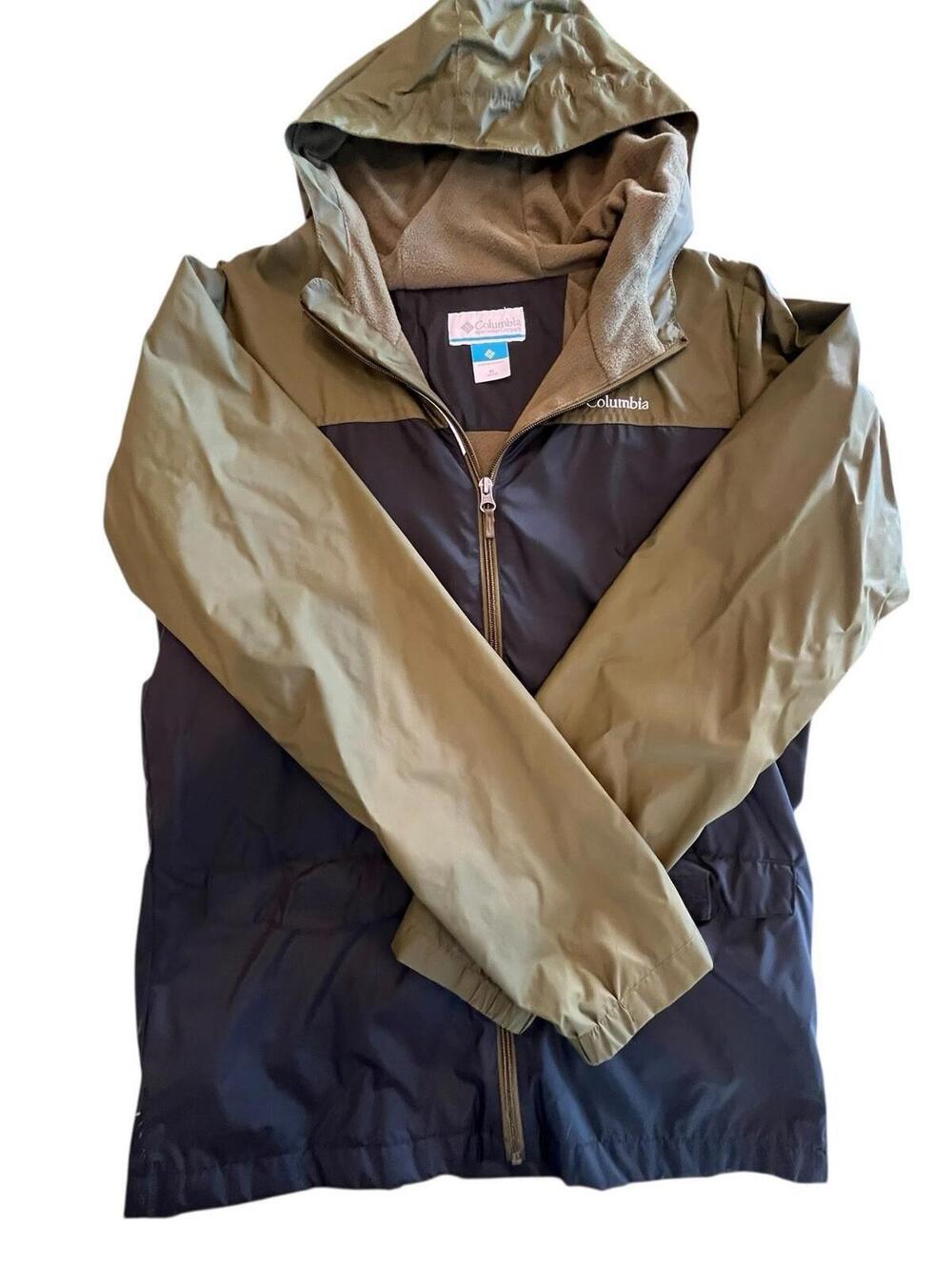 Columbia Jacket Windbreaker Rain Zilla Youth Sz XL (18-20)  Green Black waterpro